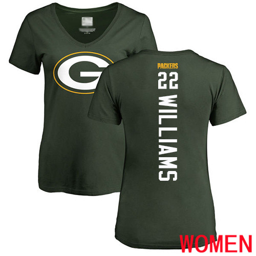 Green Bay Packers Green Women #22 Williams Dexter Backer Nike NFL T Shirt